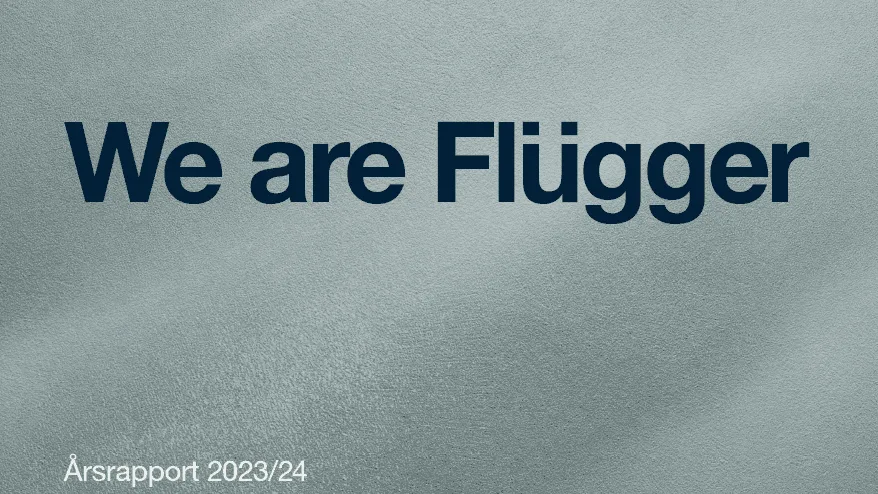 Forsiden af Flüggers årsrapport 2023/24