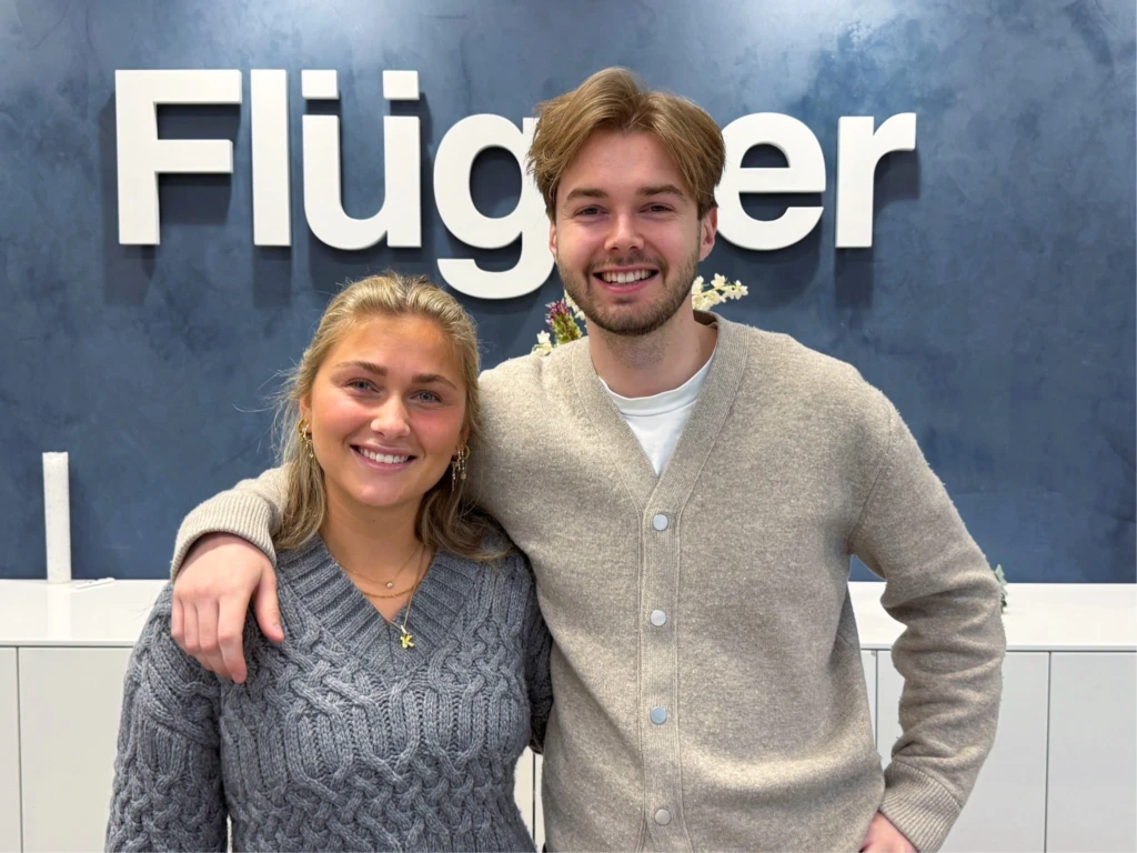 Kristine og Petrus i Flüggers reception.